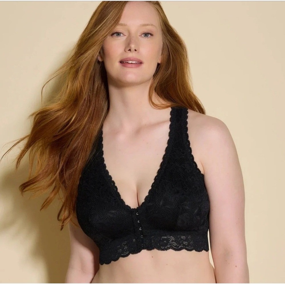 Cosabella Never Say Never Valeria Racerback Bralette Black Lace XL NWT Surgical
